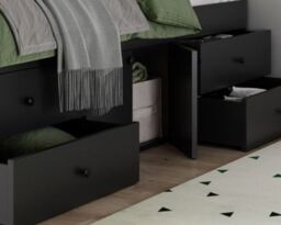 Arctic - Single - 4-Drawer Storage Cabin Bed - Black - Wooden - 3ft - Happy Beds - thumbnail 3