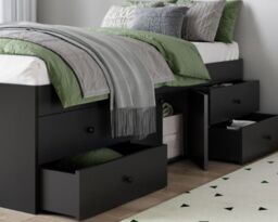 Arctic - Single - 4-Drawer Storage Cabin Bed - Black - Wooden - 3ft - Happy Beds - thumbnail 2