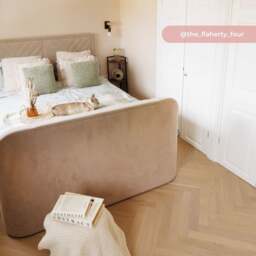 Sherlock - King Size - Side-Opening Ottoman Storage Electric TV Bed - Warm Stone - Velvet - 5ft - Happy Beds - thumbnail 3