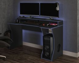 Enzo - Gaming Desk - Black/Blue - Wooden - Happy Beds - thumbnail 2