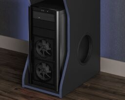 Enzo - Gaming Desk - Black/Blue - Wooden - Happy Beds - thumbnail 5