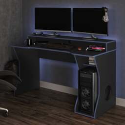 Enzo - Gaming Desk - Black/Blue - Wooden - Happy Beds - thumbnail 1