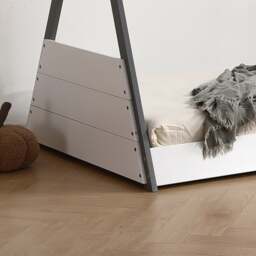 Exeter - Single - Wooden House Bed - Grey/White - Wooden - 3ft - Happy Beds - thumbnail 3