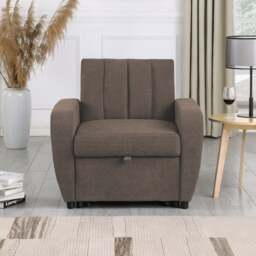Gibson - Chair Sofa Bed - Brown - Fabric - Single Chair - Make It Homely