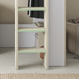 Eleanor - Single – High Sleeper with Desk, Wardrobe and Storage – White/Pale Wood - Particleboard - 3ft  - thumbnail 7