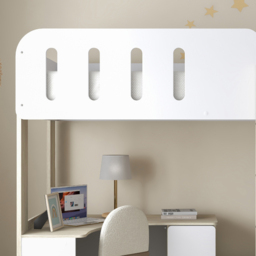 Eleanor - Single – High Sleeper with Desk, Wardrobe and Storage – White/Pale Wood - Particleboard - 3ft  - thumbnail 4