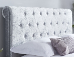 Sienna - Double - Ottoman Bed - Light Grey - Crushed Velvet - 4ft6 - Happy Beds - thumbnail 3