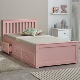 Mission - Single - Storage Bed - Pink - Wood - 3ft - Happy Beds - thumbnail 3