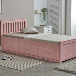 Mission - Single - Storage Bed - Pink - Wood - 3ft - Happy Beds - thumbnail 8