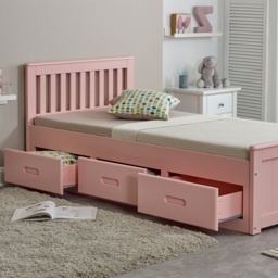 Mission - Single - Storage Bed - Pink - Wood - 3ft - Happy Beds - thumbnail 5