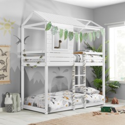 Adventure - Single - Kids House Style Bunk Bed - White - Wooden - 3ft - Happy Beds - thumbnail 1