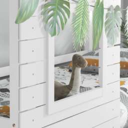 Adventure - Single - Kids House Style Bunk Bed - White - Wooden - 3ft - Happy Beds - thumbnail 6
