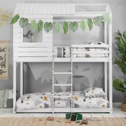 Adventure - Single - Kids House Style Bunk Bed - White - Wooden - 3ft - Happy Beds - thumbnail 2