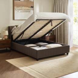 Marley - King-Size - Ottoman Storage Bed - Brown - Velvet - 5ft - thumbnail 2