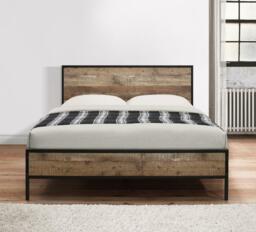 Urban Rustic - Small Double -Wood and Metal - 4ft - Happy Beds - thumbnail 3