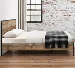 Urban Rustic - Small Double -Wood and Metal - 4ft - Happy Beds - thumbnail 2