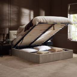 Peggy - Super King Size - Ottoman Storage Bed - Natural - Fabric - 6ft - thumbnail 2