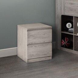 Jupiter - 2 Drawer Bedside Table - Grey Oak - Wooden - Happy Beds - thumbnail 1