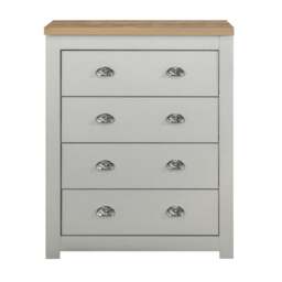 Highgate - 4 Drawer Chest - Grey/Oak - Wooden - Happy Beds - thumbnail 3
