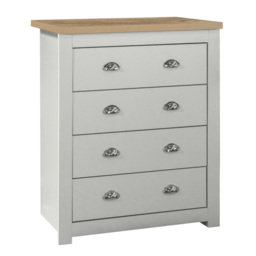 Highgate - 4 Drawer Chest - Grey/Oak - Wooden - Happy Beds - thumbnail 2