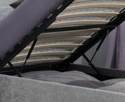 Berlin - Double - Ottoman Storage Bed - Light Grey - Crushed Velvet - Double - Happy Beds - thumbnail 7