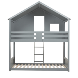 Safari - Single - Kids House Style Bunk Bed - Grey - Wooden - 3ft - Happy Beds - thumbnail 7