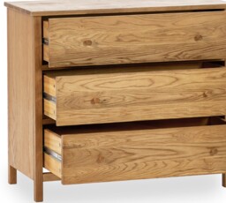 Coxmoor – 3-Drawer Chest of Drawers – Oak – Wooden - Happy Beds - thumbnail 6