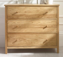 Coxmoor – 3-Drawer Chest of Drawers – Oak – Wooden - Happy Beds - thumbnail 2