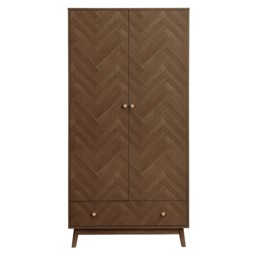Herringford - 2 Door 1 Drawer Wardrobe - Walnut - Wooden - Happy Beds - thumbnail 6