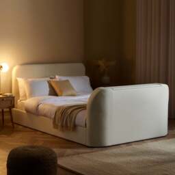 Shelly - Double - TV Bed - Cream - Fabric - 4ft6 - thumbnail 4