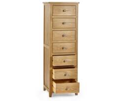 Mallory - 7 Drawer Narrow Chest - Oak - Wood - thumbnail 7