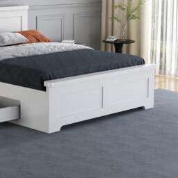 Conway - King-Size - Storage Bed with 4 Drawers - White - Wooden - 5ft - Happy Beds - thumbnail 5