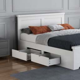 Conway - King-Size - Storage Bed with 4 Drawers - White - Wooden - 5ft - Happy Beds - thumbnail 4