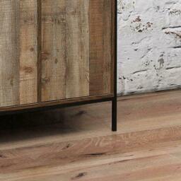 Urban Rustic - 4 Door Wardrobe - Oak/Black - Wooden/Metal - Happy Beds - thumbnail 2