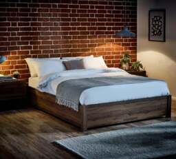 Westbrook – Double – Platform Ottoman Storage Bed – Rustic– Wooden – 4ft6 - Happy Beds - thumbnail 4