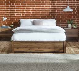 Westbrook – Double – Platform Ottoman Storage Bed – Rustic– Wooden – 4ft6 - Happy Beds - thumbnail 3