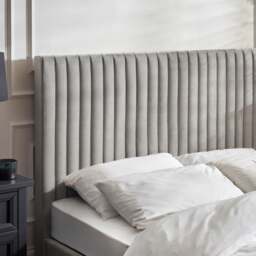 Croft - King Size - TV Bed with Storage Compartment - Light Grey - Velvet - 5ft - Happy Beds - thumbnail 3