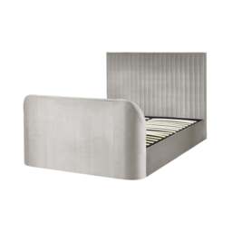Croft - King Size - TV Bed with Storage Compartment - Light Grey - Velvet - 5ft - Happy Beds - thumbnail 8