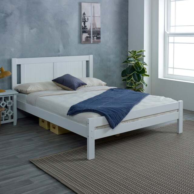 Glory - Double - White - Wooden - Low Foot-End Bed - 4ft6 - Happy Beds - image 1