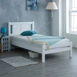 Glory - Double - White - Wooden - Low Foot-End Bed - 4ft6 - Happy Beds - thumbnail 6