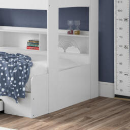 Orion - Kids Triple Sleeper Bed - Storage - White - Wood - 3ft and 4ft - Happy Beds - thumbnail 5