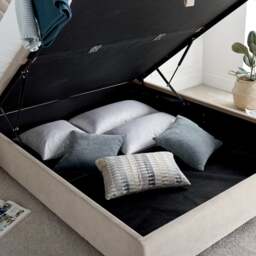 Watson - Super King Size - Ottoman Bed Frame - Warm Stone - Fabric 6FT - Happy Beds - thumbnail 8