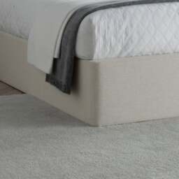 Harper - King Size - Winged Ottoman Storage Bed - Natural - Fabric - 5ft - Happy Beds - thumbnail 6