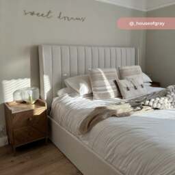 Harper - King Size - Winged Ottoman Storage Bed - Natural - Fabric - 5ft - Happy Beds - thumbnail 8