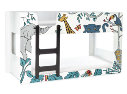 Safari - Single - Wooden Bunk Bed with Animal Graphics - White - Wooden - 3ft - Happy Beds - thumbnail 7