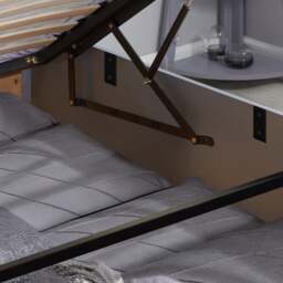 Phoenix - Single - Stone Grey Wooden Ottoman Storage Bed Frame - Slatted Headboard - 3ft - Happy Beds - thumbnail 6