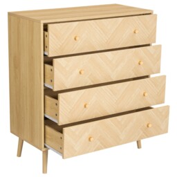 Herringford - 4 Drawer Chest of Drawers - Oak – Wooden – Happy Beds - thumbnail 6