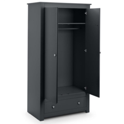 Radley - 2 Door Combination Wardrobe - Grey - Wooden - Happy Beds - thumbnail 3