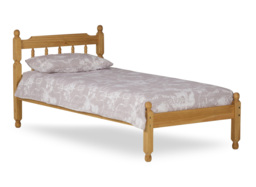Colonial - Small Double - Waxed Pine - Wooden - Low Foot-End Bed - 4ft - Happy Beds - thumbnail 2