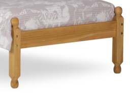 Colonial - Small Double - Waxed Pine - Wooden - Low Foot-End Bed - 4ft - Happy Beds - thumbnail 4